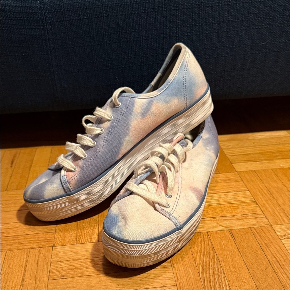 Keds Women's Blue and Pink Tie-Dye Sneakers